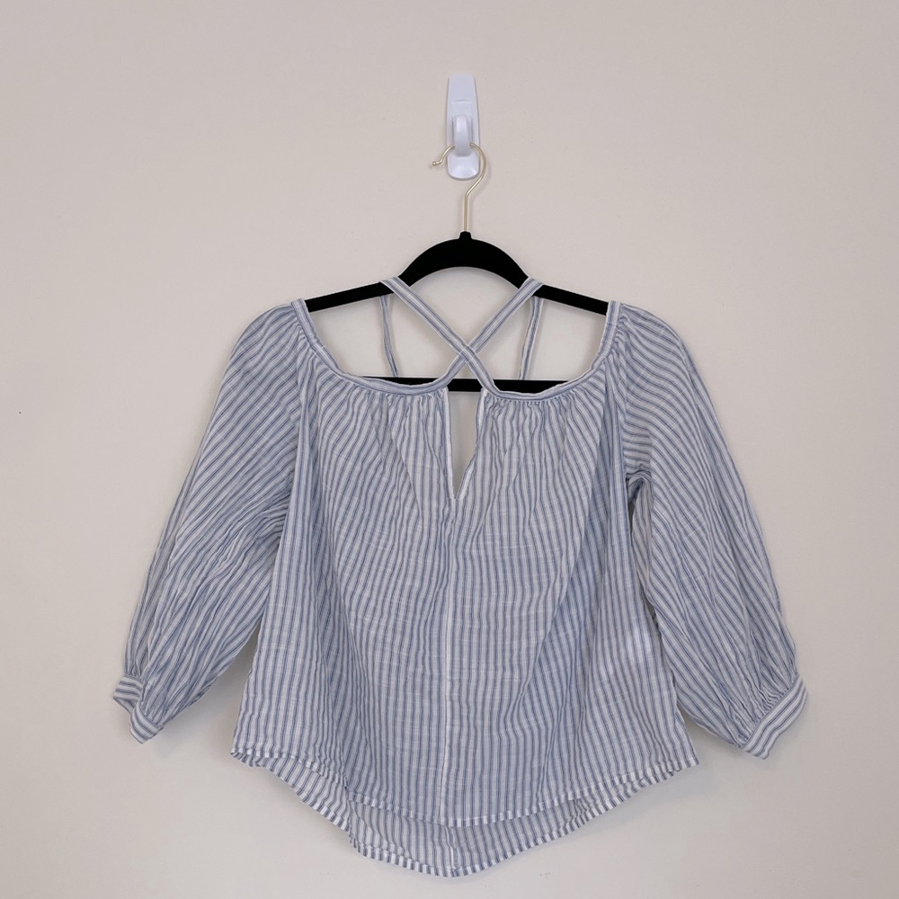 Lucky Brand Off-shoulder Striped Blouse